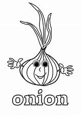 Onion Coloring Pages Kids Onions Cartoon Printable English Vegetables Print Garden Coloringbay Tomato Cucumber Potato Pepper Carrot Vegetable Song sketch template