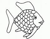 Fish Rainbow Outline Coloring Print Pdf sketch template