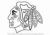 Blackhawks Chicago Logo Draw Step Drawing Coloring Pages Blackhawk Nhl Feathers Drawingtutorials101 Template Sketch Getdrawings sketch template