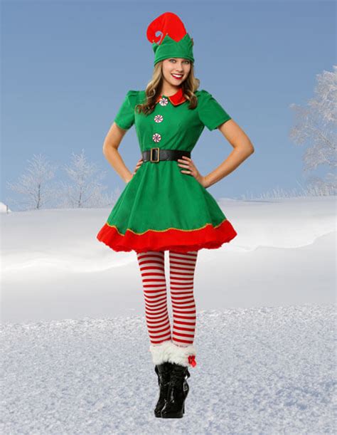 【日本未発売】 Deluxe Green Elf Christmas Tree Costume Women Man Velvet Santa