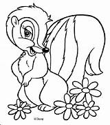 Coloring Pages Skunk Flower Popular Book Bambi sketch template