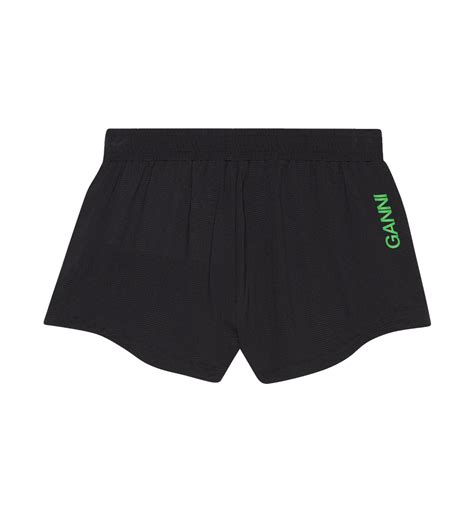 ganni black active mesh shorts clothing anna nina