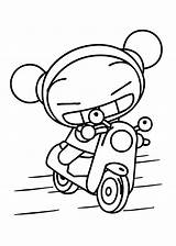 Pucca Coloring Pages Printable Kids Site Motorcycle sketch template