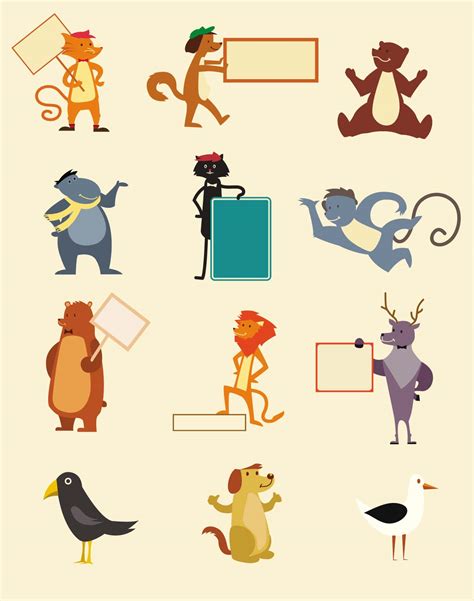 cartoon vector clip art animals