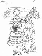 Navajo Coloring Pages Indian Dress Native American Printable Template Indians Kids Choose Board sketch template