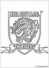 Hull City Pages Coloring Team Premier League Logos sketch template
