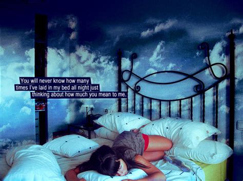 At Night Bed Blue Brilliant Brunette Cute Image 24268 On