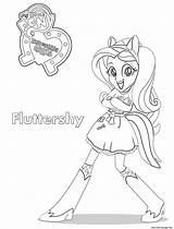 Coloring Fluttershy Girls Equestria Pages Printable Print sketch template