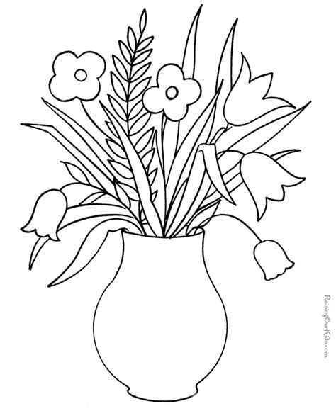 flower pot coloring page coloring home
