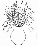 Coloring Flower Pages Kids Flowers Mothers Pot Preschoolers Printable Colouring Mother Color Simple Animal Crafts Dementia Drawing Spring Worksheets Popular sketch template