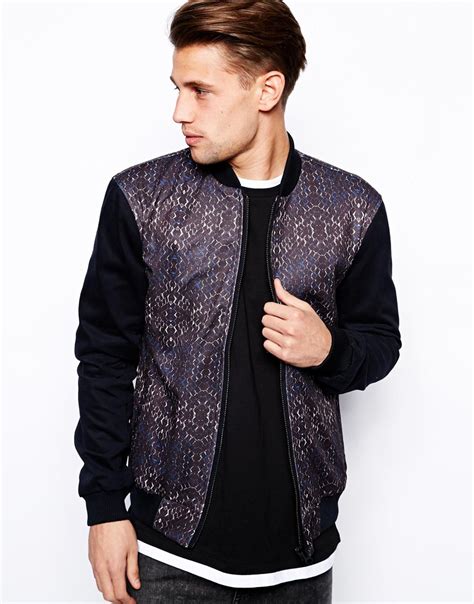 front   print bomber jacketzip men clothing supplier chinawholesale apparel view