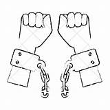 Hands Shackles Template Drawing Handcuffs Sketch sketch template