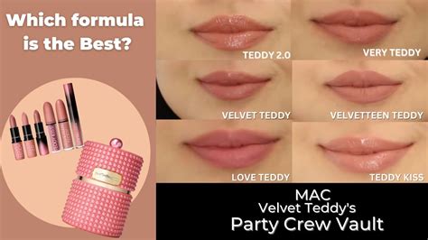 mac velvet teddys party crew vault lip swatches review velvet   velvet teddy youtube