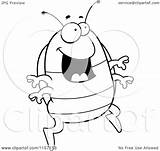 Pillbug Jumping Excited Clipart Cartoon Coloring Outlined Vector Cory Thoman Royalty sketch template