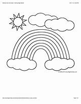Rainbow Sun Coloring Clouds Pages Cloud Color Kids Spring Bigactivities Printable Drawing Choose Board Nature sketch template