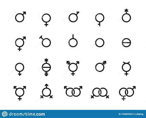 set of gender symbols sexual orientation signs male