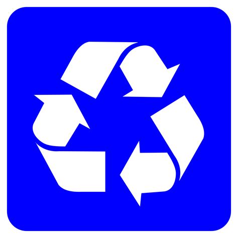 blue recycle symbol clipart