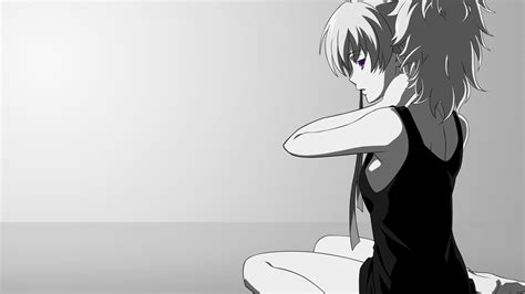 anime girl black and white wallpapers wallpaper cave