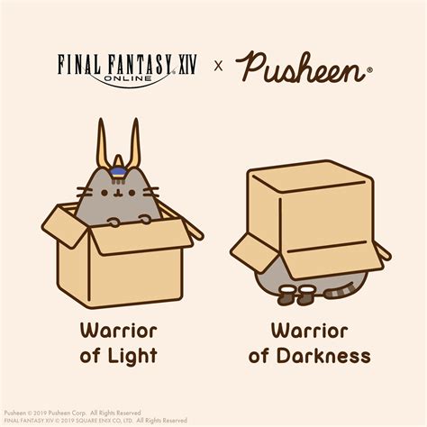 Pusheen Final Fantasy Xiv X Pusheen Warriors Of Light And Darkness