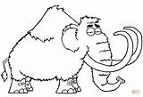 Coloring Mammoth Cartoon Pages Woolly Printable Drawing sketch template