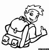 Backpack Clipart Wearing Coloring Child Drawing Pages School Bookbag Kids Boy Online Kid Backpacks Clipartpanda Clipartmag Clipground Thecolor sketch template