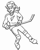 Coloring Hockey Womens Kids sketch template