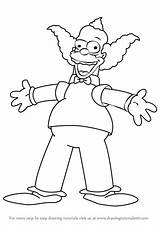 Simpsons Krusty Drawingtutorials101 Lessons Payaso Simsons sketch template