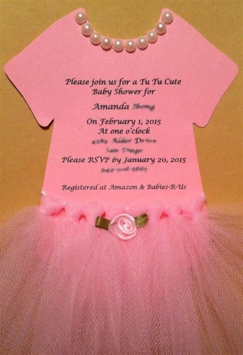 tutu invitations  tutu themed onesie baby shower  birthday party