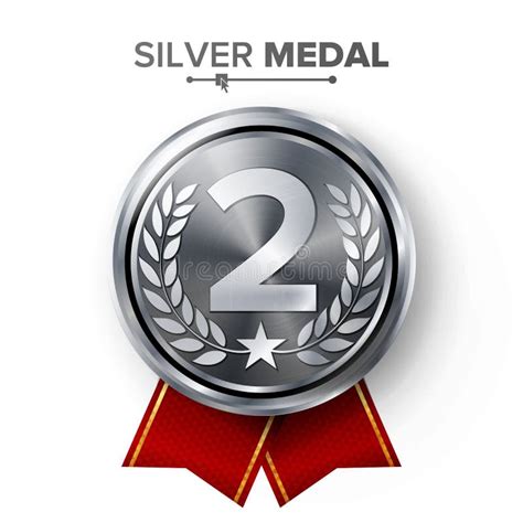 silver st place medal vector metal realistic badge