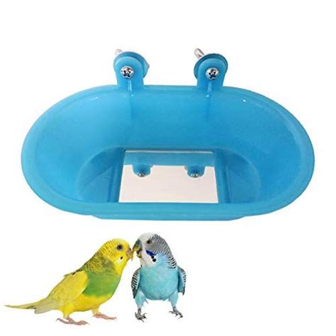 wontee bird bath  mirror toy fixable parrot bathroom tub  small brids parrot canary