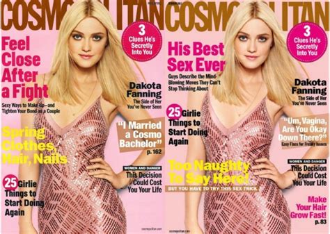 See The Sexy Dakota Fanning Cover Cosmo Sold Vs The Cleaner Copy They
