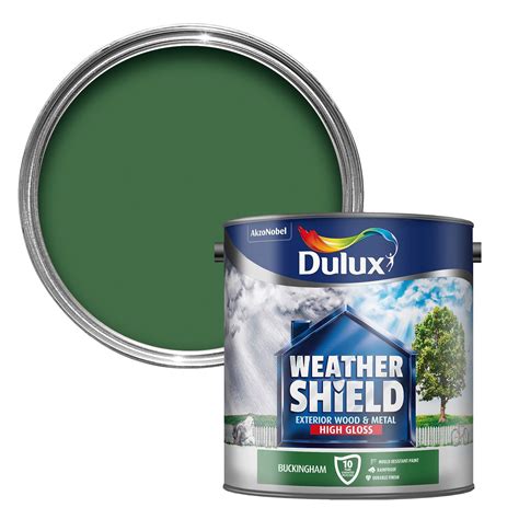 dulux weathershield exterior buckingham green gloss wood metal paint  departments diy