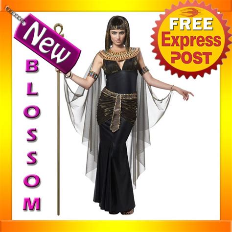 c649 cleopatra black egyptian goddess fancy dress party halloween