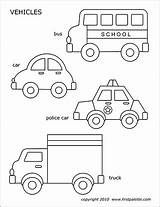 Vehicles Printable Cars Coloring Pages Templates Shapes Book Firstpalette Car Transportation Color Printables Truck Bus Patterns Police School Theme sketch template