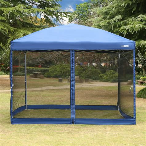 pop  canopy gazebo car shelter party tent mesh net patio tan  blue walmartcom