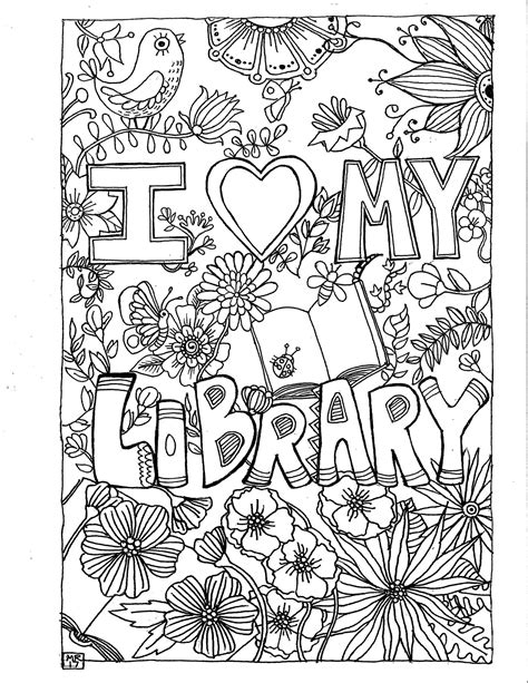printable library coloring pages