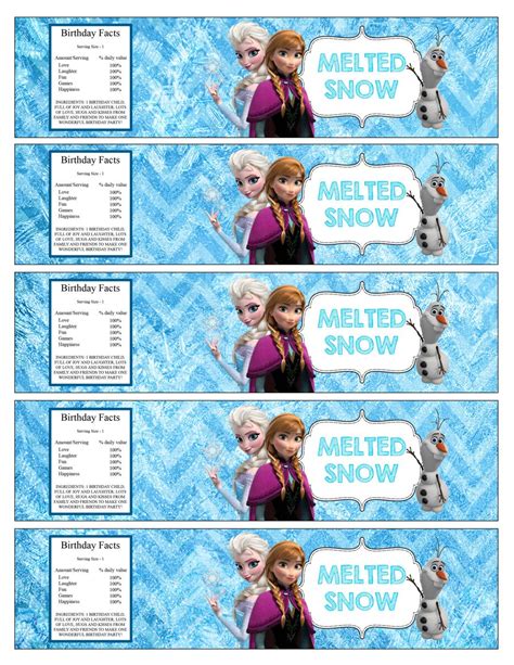 frozen water bottle labels  printable printable word searches