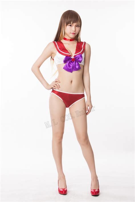 popular sexy swimwear sailor moon peach john cosplay costume hino rei
