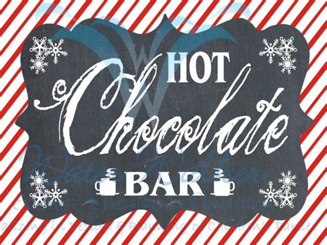 hot cocoa bar printable sign  water walker  httpswwwetsy