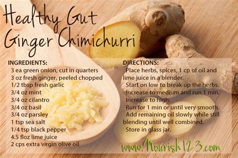 recipe gut healthy ginger chimichurri nourish