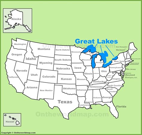 great lakes location    map ontheworldmapcom