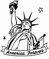 Liberty Statue Coloring Pages Printable Drawing Torch Kids Getdrawings sketch template