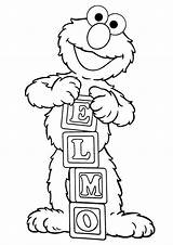 Elmo Blocks Coloring Alphabet Pages Parentune Print Child sketch template