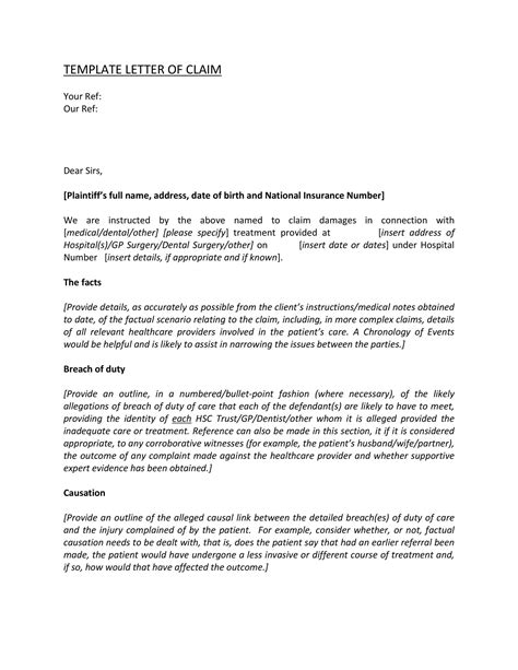 medical negligence complaint letter template  template