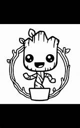 Groot Coloringhome Babby Guardians sketch template
