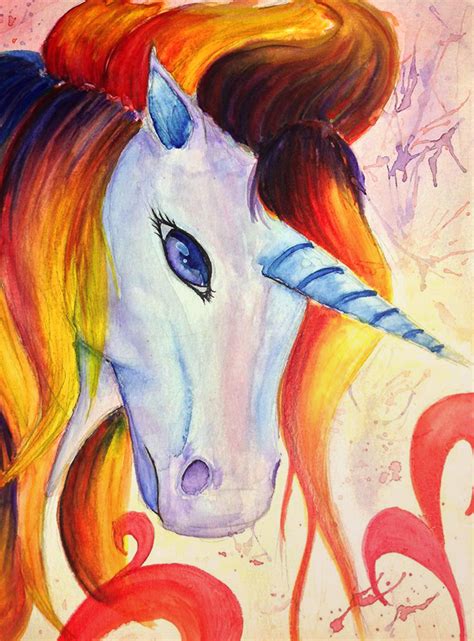 watercolor rainbow unicorn  sakisakiynana  deviantart