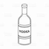 Vodka Drawing Bottle Outline Vector Liquor Symbol Illustration Drawings Isolated Russian Icon Country Glass Background Style Paintingvalley sketch template