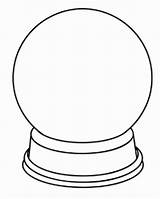 Globe Snow Coloring Template Clipart Snowglobe Pages Globes Christmas Winter Outline Easy Printable Drawing Blank Colouring Clip Crafts Adult Craft sketch template