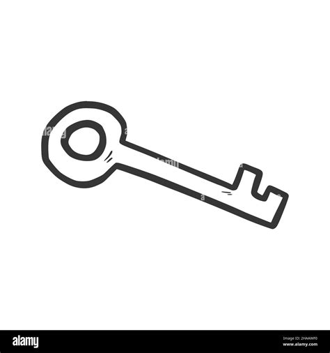 key doodle icon hand drawn doodle sketch style drawing  simple