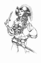 Pirate Coloring Pages Woman Female Girl Deviantart Tattoo Drawing Drawings Adult Mitchfoust Poling Jeff Tattoos Public Pirates Pyrography Pencil Getdrawings sketch template